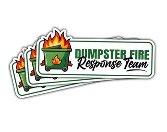 10Pcs Dumpster Fire Response Team Sticker - Waterproof Vinyl Decal