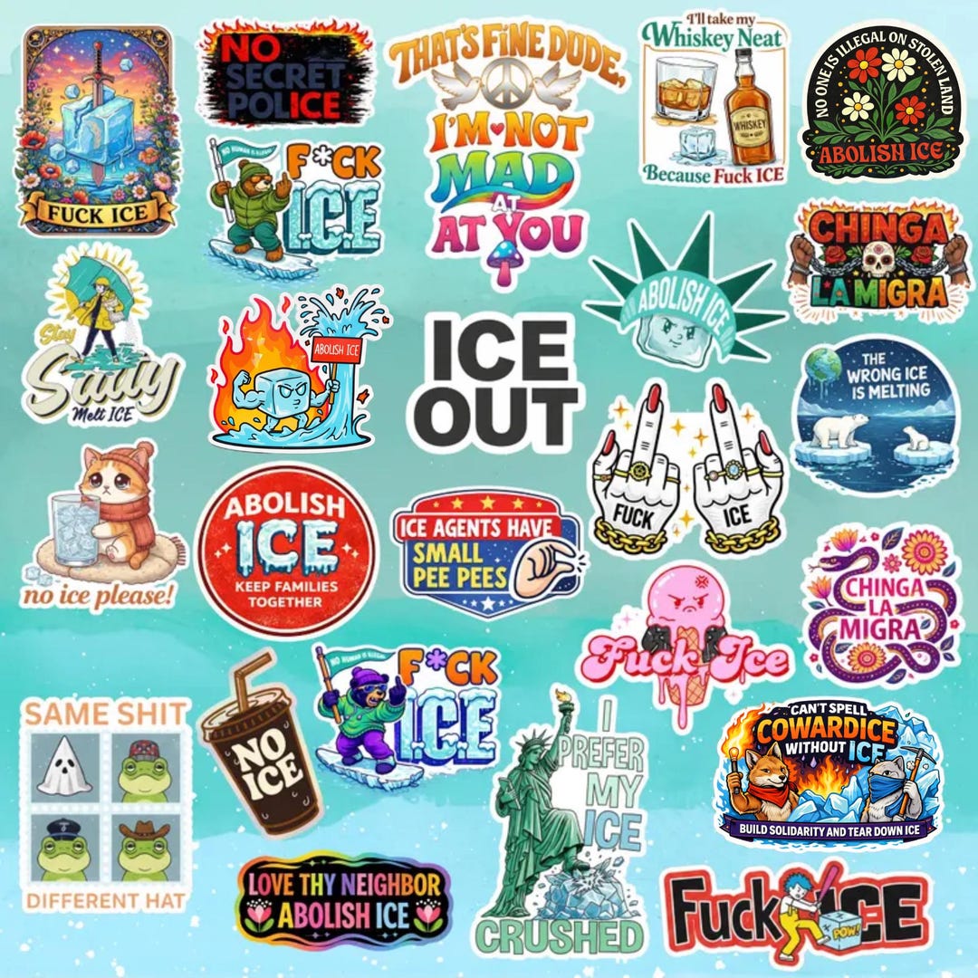 25pcs Abolish Ice Political Sticker, F*ck ICE Sticker, China La Migra ...