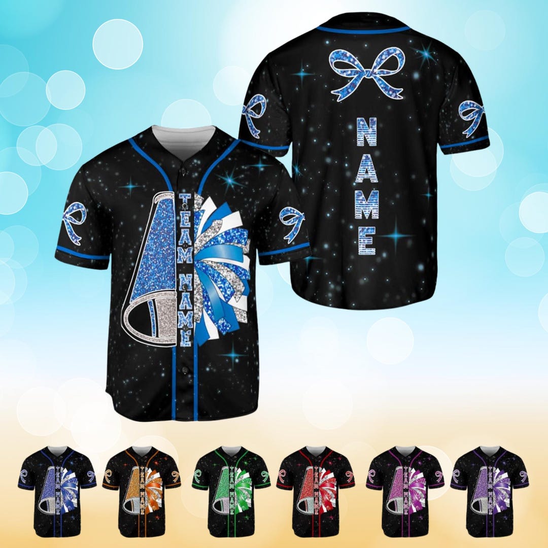 Custom Glitter Cheer Jersey: Baseball Style Team Shirt - Etsy