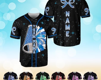 Custom Glitter Cheer Jersey: Baseball Style Team Shirt