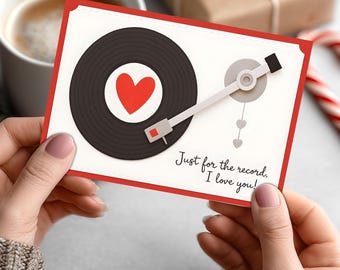 Just For The Record I love You Greeting Card, Happy Valentine’s Day, Romantic Love Card, Cute Valentine Card for Couples