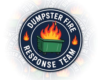 10Pcs Funny Dumpster Fire Response Team Sticker: Waterproof Vinyl Decal