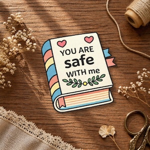 You Are Safe With Me Patch, Inclusive Book Iron On Patch, Teacher Librarian Embroidered Patch for Backpack Jacket