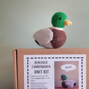 Mallard duck knit kit Beneduck Cumberquack knit a cute duck knitting kit gift with free button badge Benedict Cumberbatch image 3