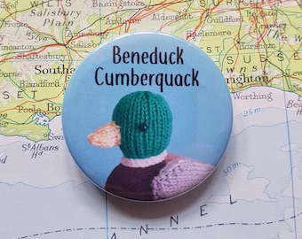 Beneduck Cumberquack mallard duck button badge - pin - Benedict Cumberbatch