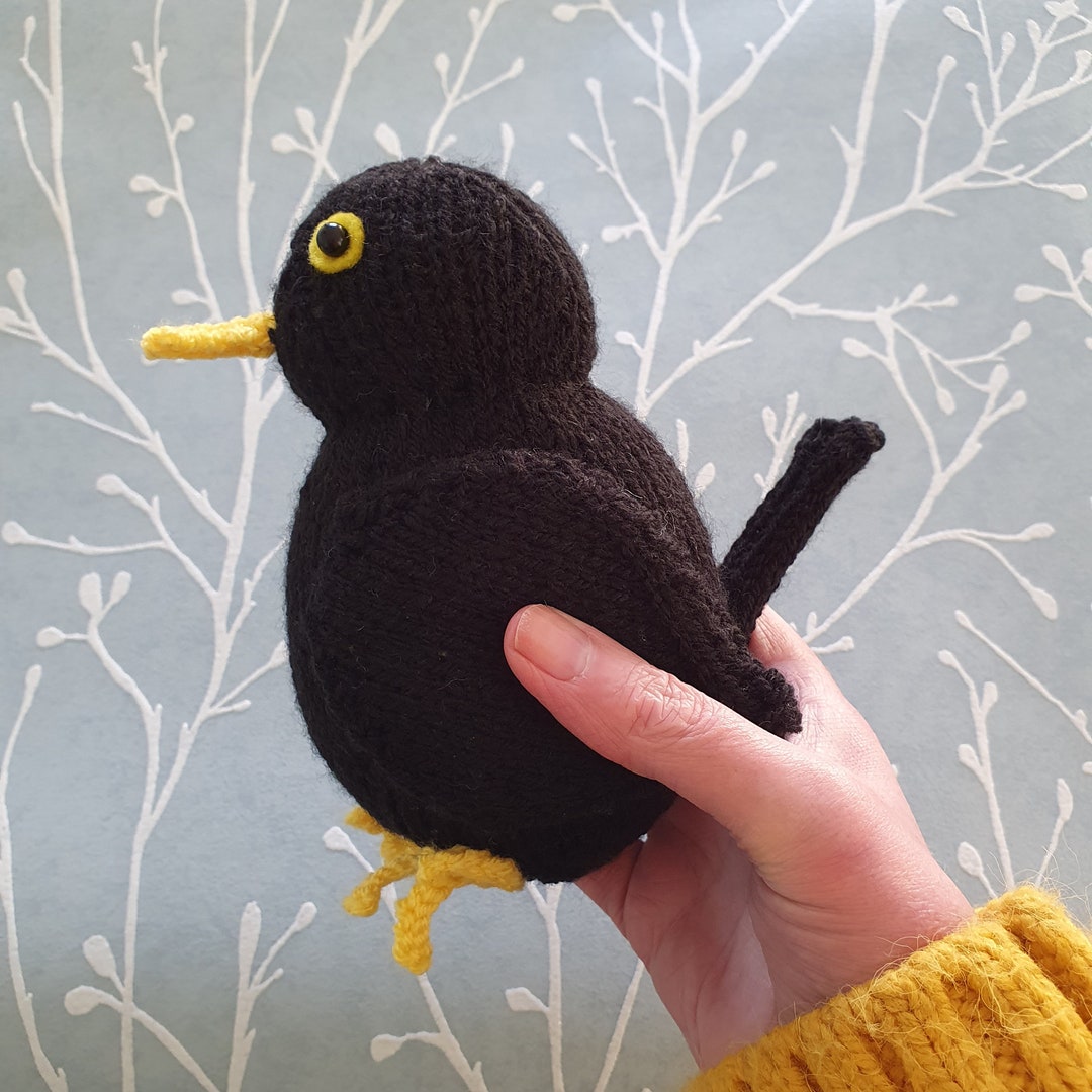Blackbird Knitting Pattern Sid the Blackbird Cute Cuddly Etsy