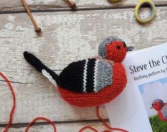 Chaffinch knitting pattern - cute bird knitting pattern - Steve the Chaffinch - birb