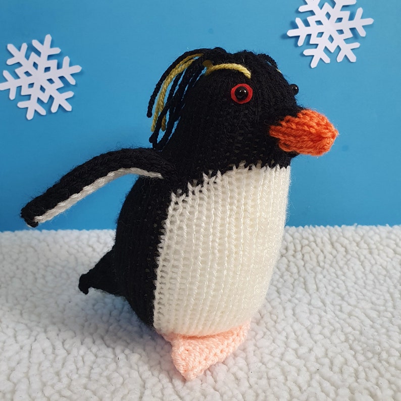 Penguin knit kit all you need to knit a cute penguin Alan the Rockhopper Penguin knitting kit gift image 2