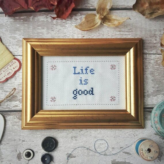 Custom cross stitch / needlepoint sampler personalised with Etsy