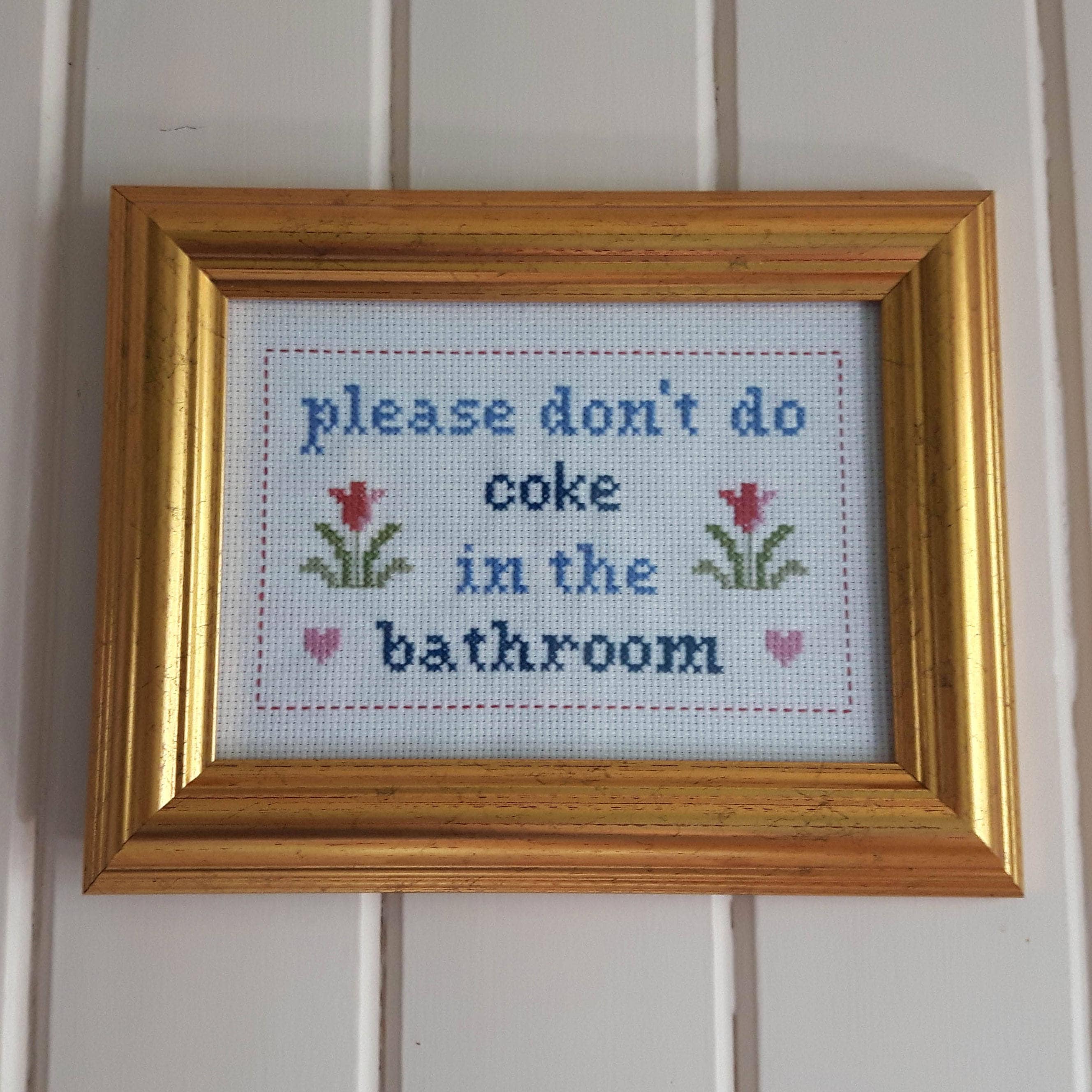 No Cocaine In The Bathroom Stitch - Say No to Illegal Activities