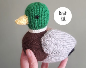 Mallard duck knit kit - Beneduck Cumberquack - knit a cute duck knitting kit gift with free button badge! Benedict Cumberbatch