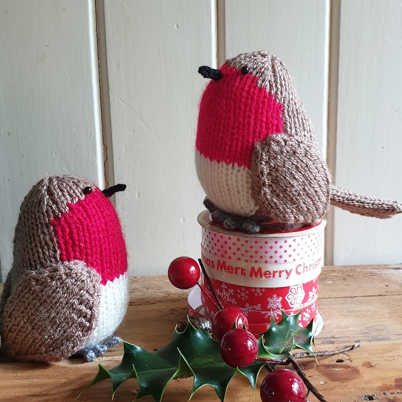 Albert the Robin knitting pattern easy knit for beginners Etsy