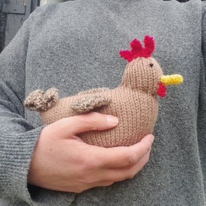 Henrietta the Little Brown Hen knitting pattern - chicken - easy knit for beginners