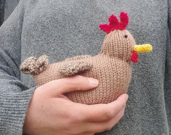 Henrietta the Little Brown Hen knitting pattern - chicken - easy knit for beginners