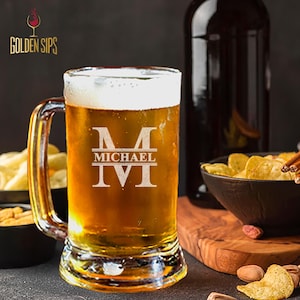 Custom Beer Mug, Engraved Beer Mug, Laser Etched Beer Mug, Beer Glass, Custom Beer Mugs, Groomsmen Beer Mug, Etched Beer Mug, Engraved Mug