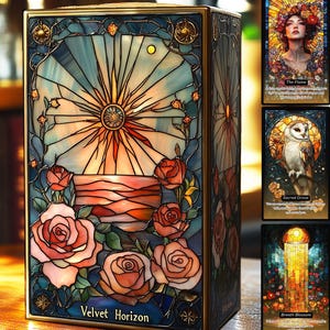 45 Digital Oracle Cards | Printable Tarot Deck for Daily Prediction | Mystical Stained Glass Style | PDF + PNG Instant Download. Oracle deck