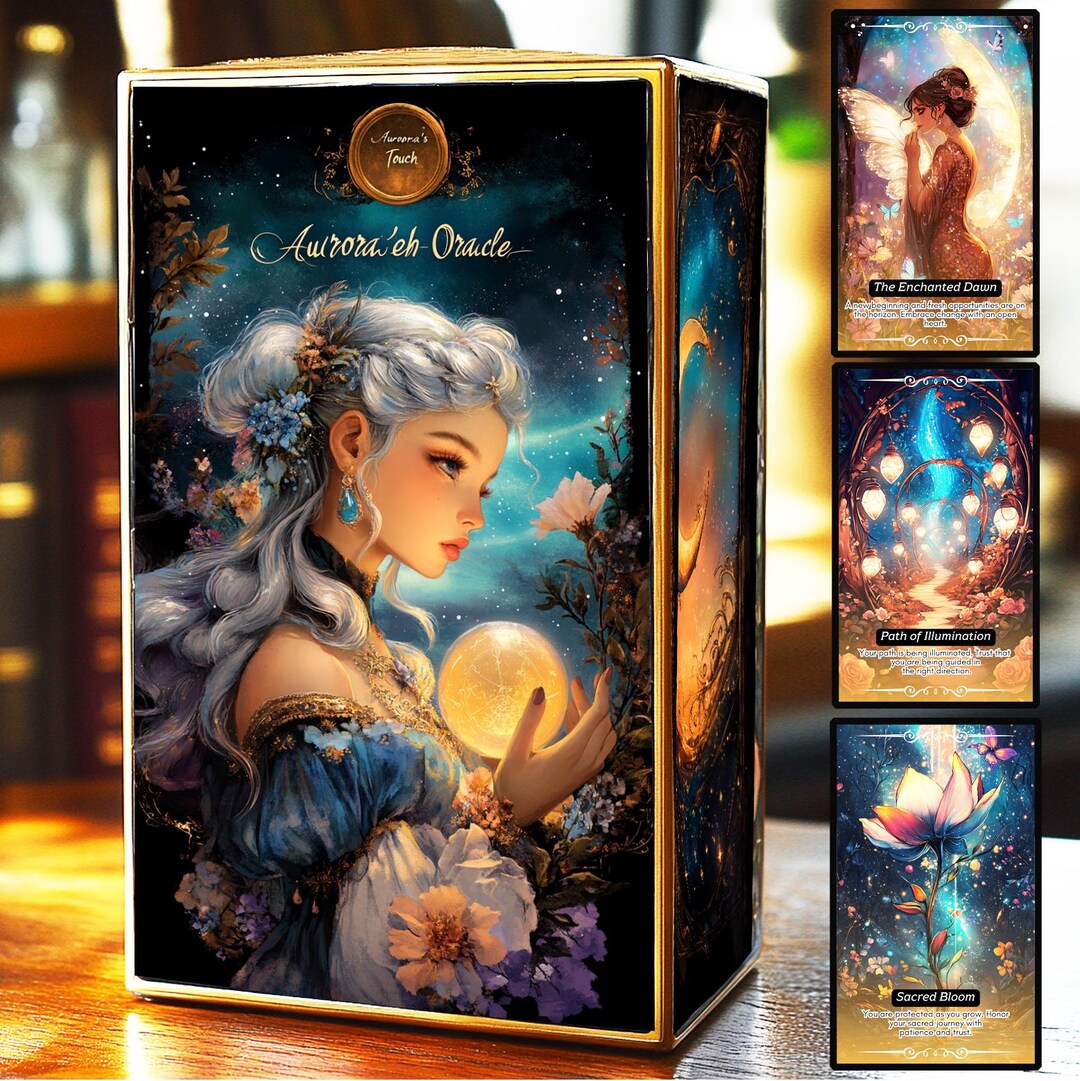 44 Mystical Oracle Cards Printable Digital Tarot Deck Spiritual Art PNG ...
