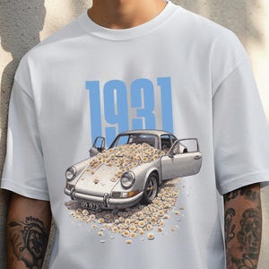 Porsche Inspired Car Guy Shirt Gift for Boy, Classic Car Enthusiast, Modern Streetwear Aesthetic, Sports Car Retro Cruiser Vintage Speedster