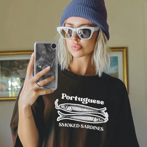 Tinned Fish Shirt Amalfi Aesthetic Clothes Oversized Comfort Colors Shirt, European Summer Sardine Shirt, Vintage Fish Tattoo Style T-Shirt
