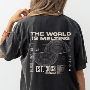 Cyberpunk Graphic Tee, Gift for Sci-fi Nerds, Y2K Grunge, Alternative Streetwear, Dystopian T-Shirt, Global Warming, Vintage Retro Sci-fi
