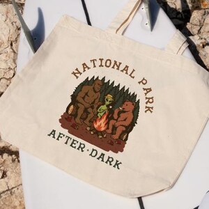 Nationalpark nach Einbruch der Dunkelheit Einkaufstasche, Nationalpark Tasche, Camping Tote, Angelausflug Tote, Wandern Einkaufstasche, lustige Familien Camping Reise-Einkaufstasche