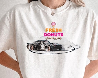 Fresh Donuts Served Daily, Drifting Shirt, Car Guy Gift, 100% Cotton Comfort Colors, Car Shirt, Mustang T-Shirt, Car Lover Gift, No AI