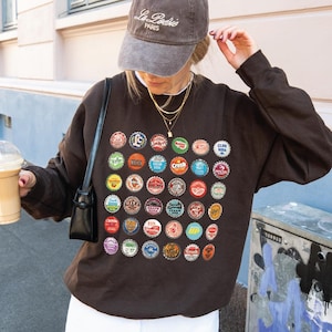 Vintage Flaschenverschluss Grafik-Pullover, Retro Soda Flaschenverschluss Pullover, Nostalgischer Farmer Markt Pullover, Old School Soda Cap Pullover Soda Geschenk