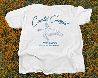 Coastal Cowgirl Shirt, Surf Shirt, 100% Cotton Comfort Colors, Cowgirl Surf Shirt for Festivals and Country Concerts, Cowgirl Tee for Summer