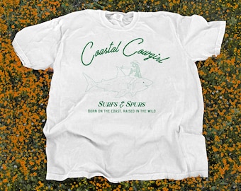 Coastal Cowgirl Beach Wear T-Shirt, Country Rodeo Shirt, Ocean T-Shirt, Coastal Cowgirlie Graphic Shirt, Costal Rodeo Te, 100% Cotton CC1717