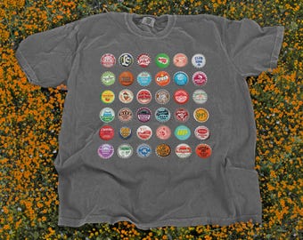 Vintage 90s Bottle Cap Graphic Shirt, Old School Soda Bottle Cap Tee, Nostalgic Soda Graphic Tee, 100% Cotton Unisex Tee Comfort Colors 1717