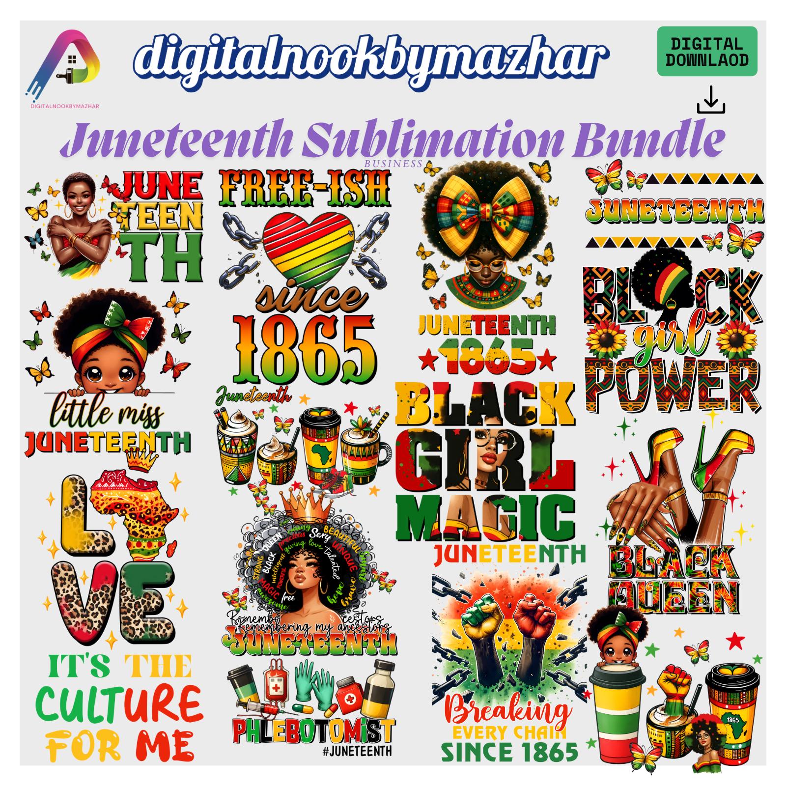 Juneteenth PNG Bundle: Freedom Designs, Emancipation Day Graphics (Digital Download)