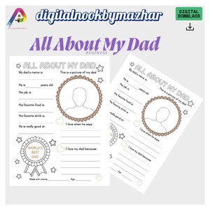 Alles über meinen Vater (Französisch) - Fragebogen Geschenk von Kindern, Vatertagsfragebogen, Geschenk zum Ausmalen, DIY Ausmalkarte, Geschenk für Papa.