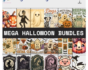 Vintage Halloween Clipart Bundle: Retro Spooky Ghost SVG Designs (Digital Download