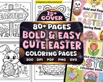 Desenhos de Páscoa para colorir para crianças, mais de 160 folhas para colorir imprimíveis com coelhinhos e ovos de Páscoa.