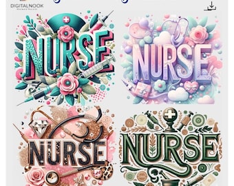 Diseño de camiseta de enfermera: Paquete de sublimación de lazo coqueto (PNG)