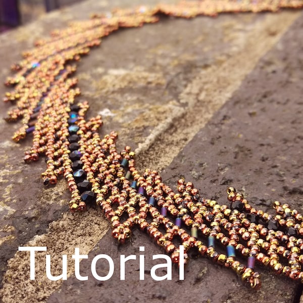 Biais Collier Beadwork Pattern/Tutorial - Téléchargement instantané