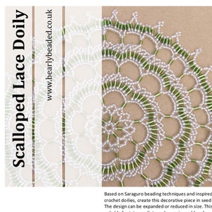 Scalloped Lace Doily Beadwork Pattern/Tutorial Instant Download image 4