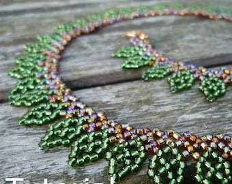 Leaves Necklace Beadwork Pattern/Tutorial - Instant Download