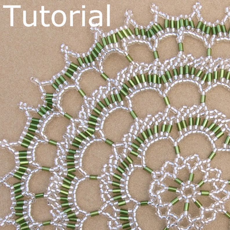 Scalloped Lace Doily Beadwork Pattern/Tutorial Instant Download image 1