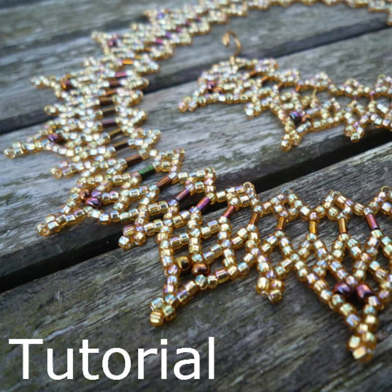 Daggers Necklace Beadwork Pattern/Tutorial Instant Download image 1