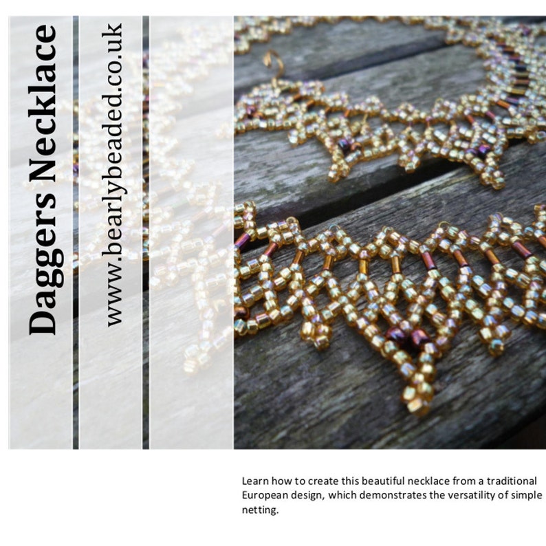 Daggers Necklace Beadwork Pattern/Tutorial Instant Download image 2