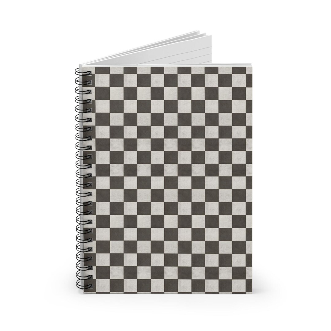 Chic Checkerboard Spiral Notebook, Stylish Journal for Note-taking ...