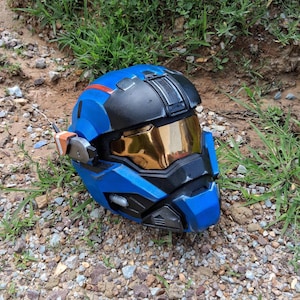 Halo Reach Commando inspired 3D printed Life-size fan made helmet