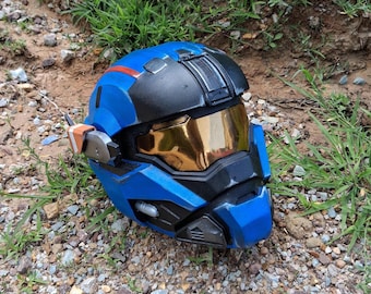 Halo Reach Commando inspired 3D printed Life-size fan made helmet