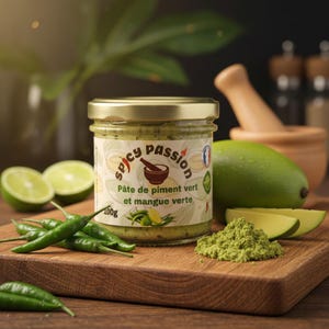 Green chili and green mango paste 100g