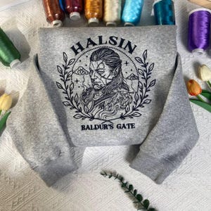 Sudadera con capucha y bordado de Halsin Bladur&#39;s Gate 3, regalo para fans de los videojuegos.