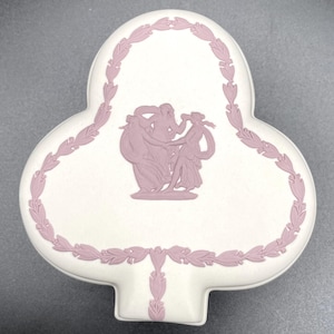 Vintage Wedgwood Jasperware Trinket Box, Lilac Relief, Collectors Society Exclusive, Made in England