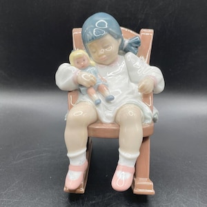Lladro Little Girl on Rocking Chair - Etsy