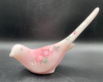 Vintage Fenton Rosalene Pink Uranium Glass Bird of Happiness - Etsy