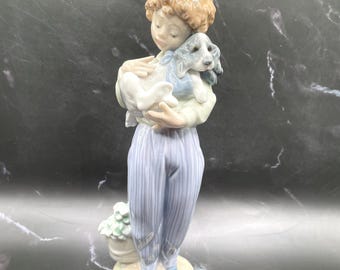 Lladro Figurine “My Buddy” #7609, Retired, Original Box, Boy with Dog